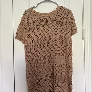 Brown Crochet Knit Top